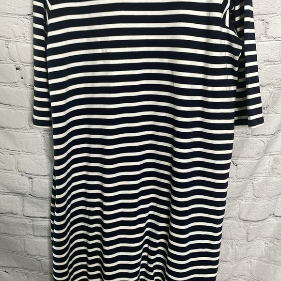Talbots Woman’s Navy Striped Embellished V-Neck Long Sleeve Dress Size 2X New - Picture 11 of 16